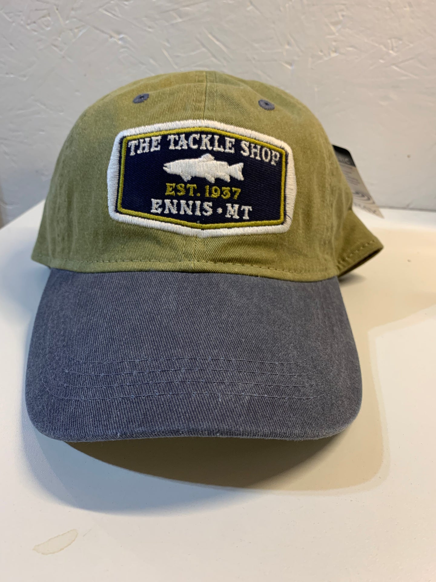 The Tackle Shop Canyon Cap (Olive Oil/Navy) (Blue/White Logo)