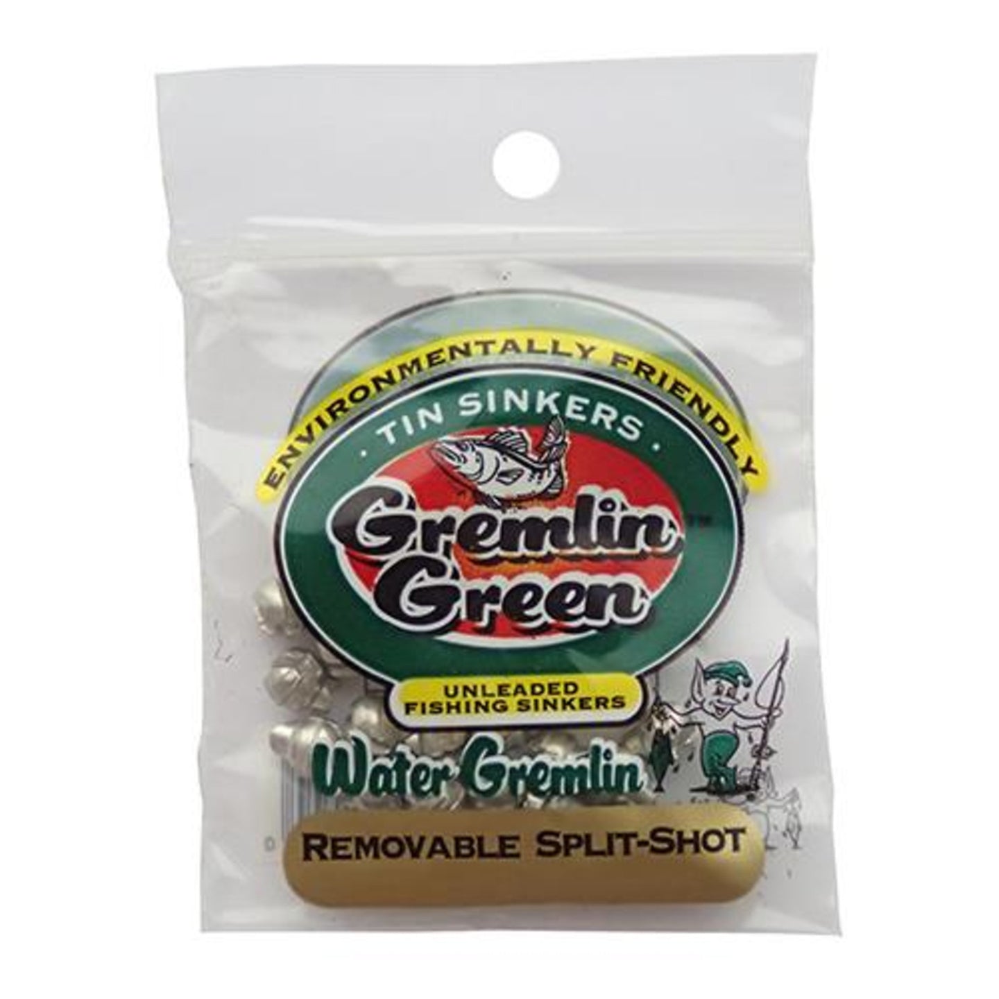 Water Gremlin Green Removable Tin Split Shot